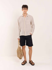 Almond White Gauze Holiday Shirt
